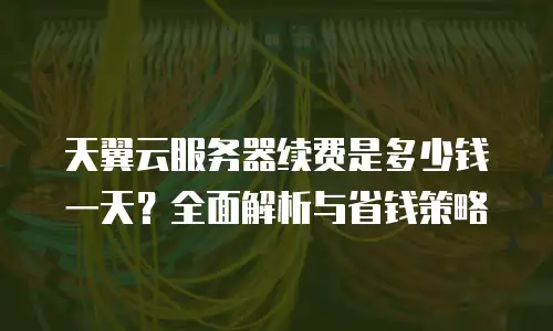 天翼云服务器续费是多少钱一天？全面解析与省钱策略