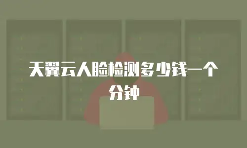 天翼云人脸检测多少钱一个分钟