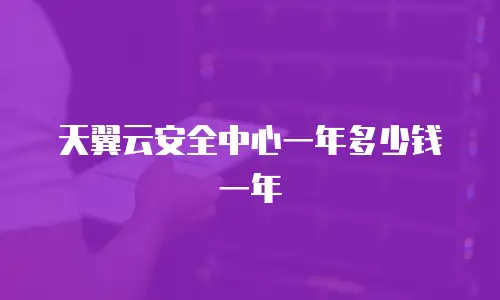 天翼云安全中心一年多少钱一年