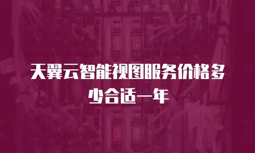 天翼云智能视图服务价格多少合适一年