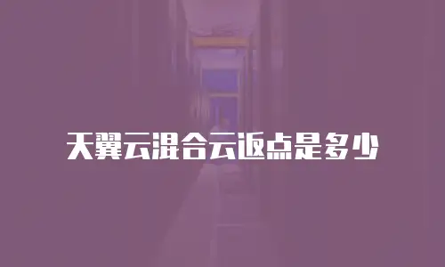 天翼云混合云返点是多少