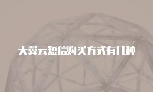 天翼云短信购买方式有几种