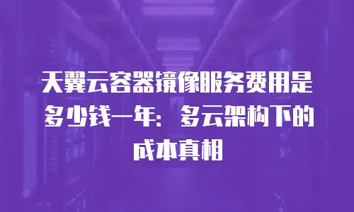 天翼云容器镜像服务费用是多少钱一年：多云架构下的成本真相