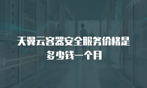 天翼云容器安全服务价格是多少钱一个月