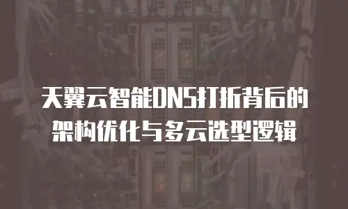 天翼云智能DNS打折背后的架构优化与多云选型逻辑