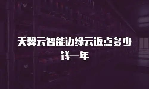 天翼云智能边缘云返点多少钱一年