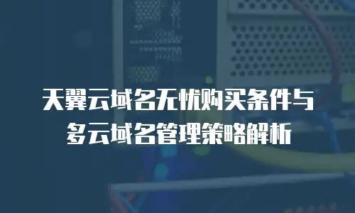 天翼云域名无忧购买条件与多云域名管理策略解析