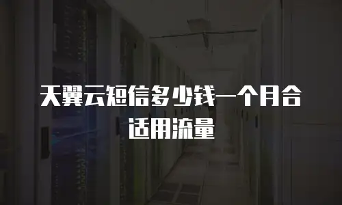 天翼云短信多少钱一个月合适用流量