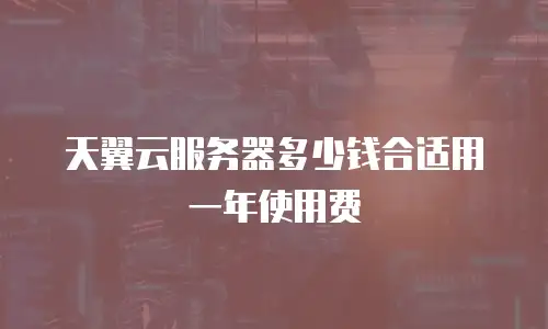 天翼云服务器多少钱合适用一年使用费
