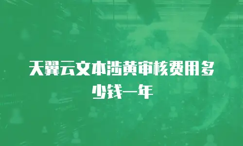 天翼云文本涉黄审核费用多少钱一年