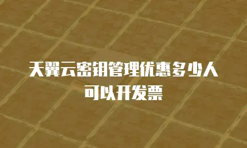 天翼云密钥管理优惠多少人可以开发票