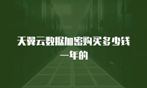 天翼云数据加密购买多少钱一年的