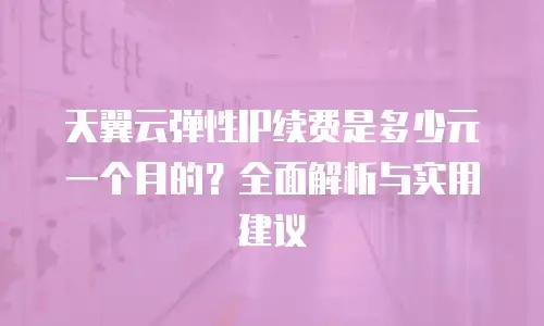 天翼云弹性IP续费是多少元一个月的？全面解析与实用建议