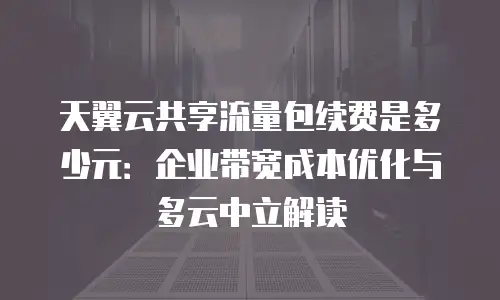 天翼云共享流量包续费是多少元：企业带宽成本优化与多云中立解读