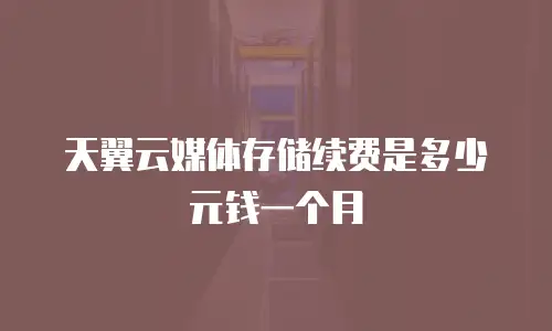 天翼云媒体存储续费是多少元钱一个月