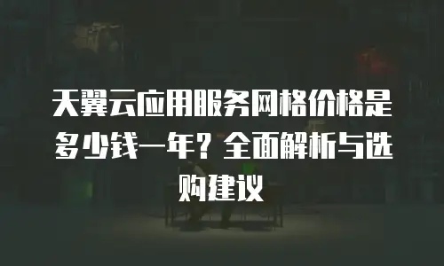 天翼云应用服务网格价格是多少钱一年？全面解析与选购建议