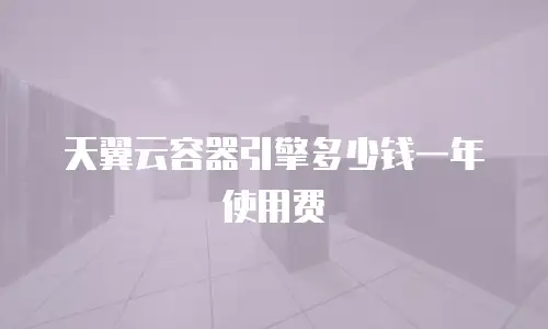 天翼云容器引擎多少钱一年使用费