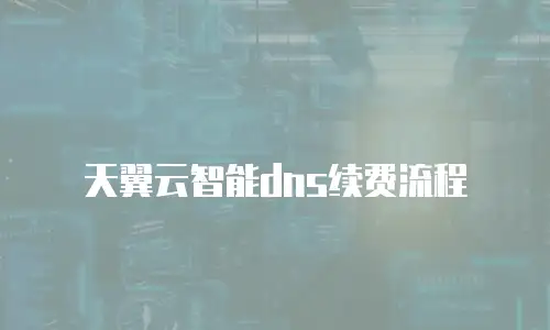 天翼云智能dns续费流程