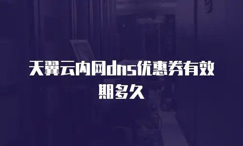 天翼云内网dns优惠券有效期多久