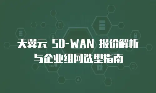 天翼云 SD-WAN 报价解析与企业组网选型指南