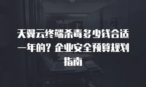 天翼云终端杀毒多少钱合适一年的？企业安全预算规划指南