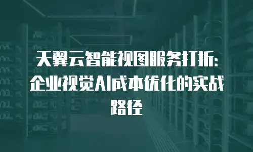 天翼云智能视图服务打折：企业视觉AI成本优化的实战路径