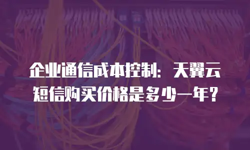 企业通信成本控制：天翼云短信购买价格是多少一年？