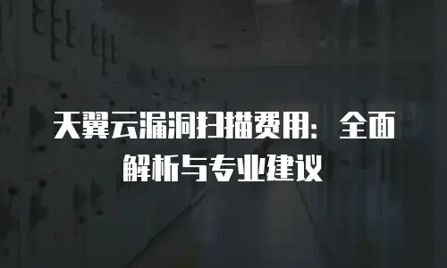 天翼云漏洞扫描费用：全面解析与专业建议