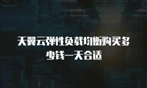 天翼云弹性负载均衡购买多少钱一天合适