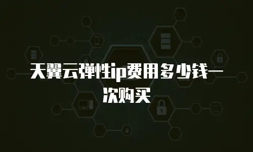 天翼云弹性ip费用多少钱一次购买