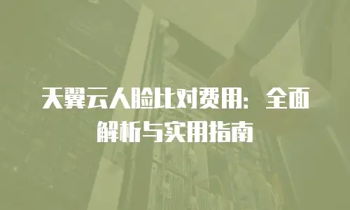 天翼云人脸比对费用：全面解析与实用指南