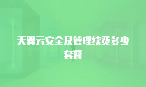 天翼云安全及管理续费多少套餐