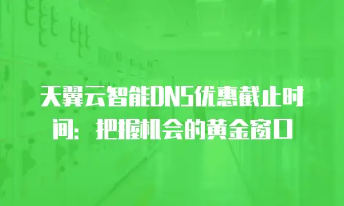 天翼云智能DNS优惠截止时间：把握机会的黄金窗口