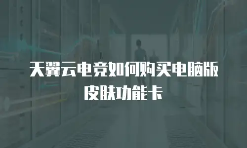 天翼云电竞如何购买电脑版皮肤功能卡