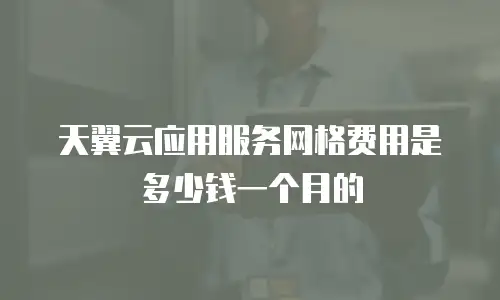 天翼云应用服务网格费用是多少钱一个月的