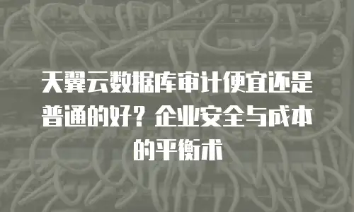 天翼云数据库审计便宜还是普通的好？企业安全与成本的平衡术