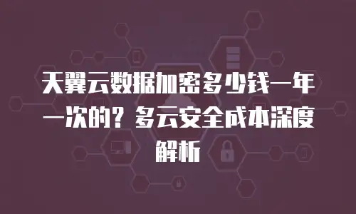 天翼云数据加密多少钱一年一次的？多云安全成本深度解析