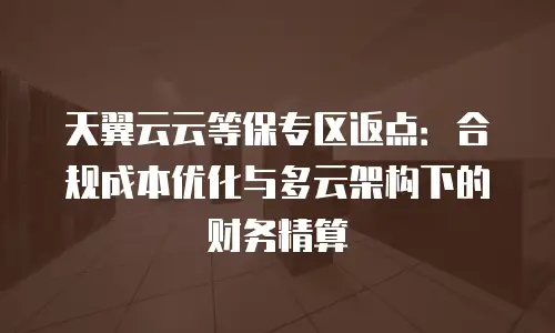 天翼云云等保专区返点：合规成本优化与多云架构下的财务精算
