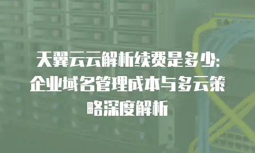天翼云云解析续费是多少：企业域名管理成本与多云策略深度解析