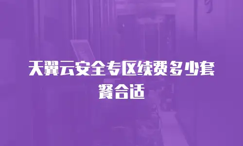 天翼云安全专区续费多少套餐合适