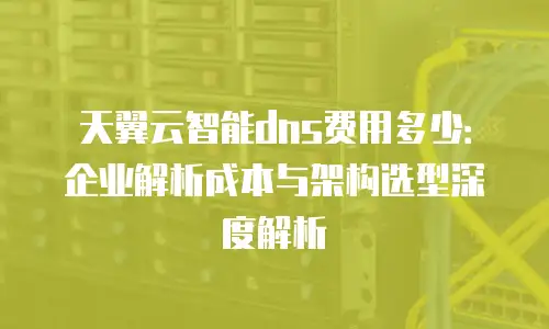天翼云智能dns费用多少：企业解析成本与架构选型深度解析