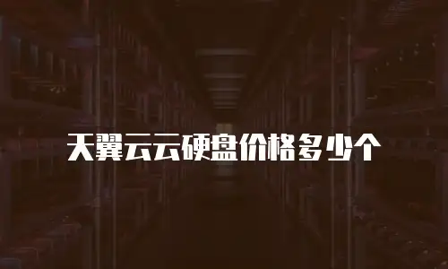 天翼云云硬盘价格多少个