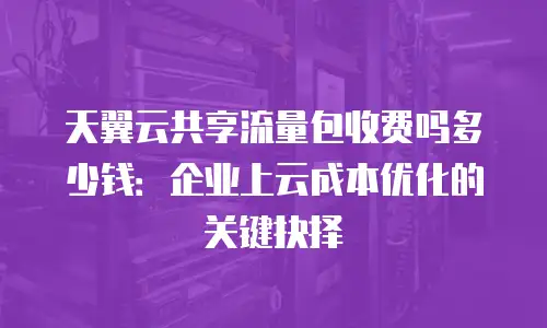 天翼云共享流量包收费吗多少钱：企业上云成本优化的关键抉择