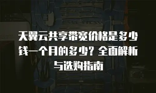 天翼云共享带宽价格是多少钱一个月的多少？全面解析与选购指南