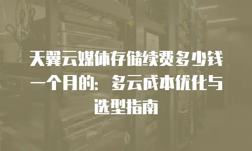 天翼云媒体存储续费多少钱一个月的：多云成本优化与选型指南