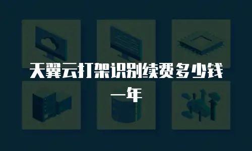 天翼云打架识别续费多少钱一年