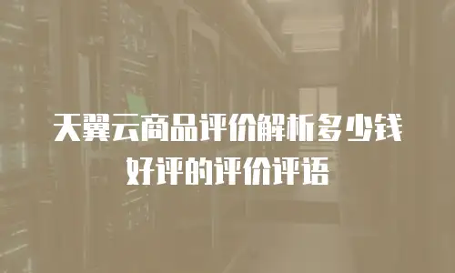 天翼云商品评价解析多少钱好评的评价评语