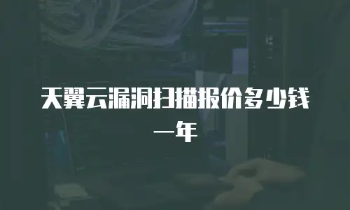 天翼云漏洞扫描报价多少钱一年