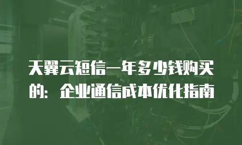 天翼云短信一年多少钱购买的：企业通信成本优化指南