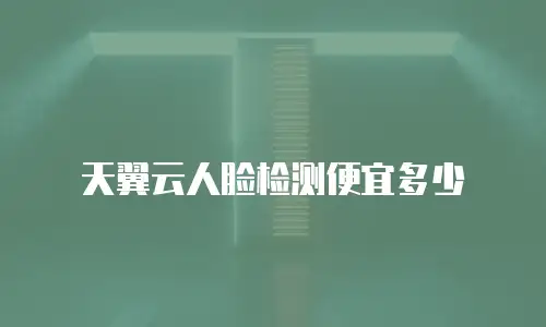 天翼云人脸检测便宜多少